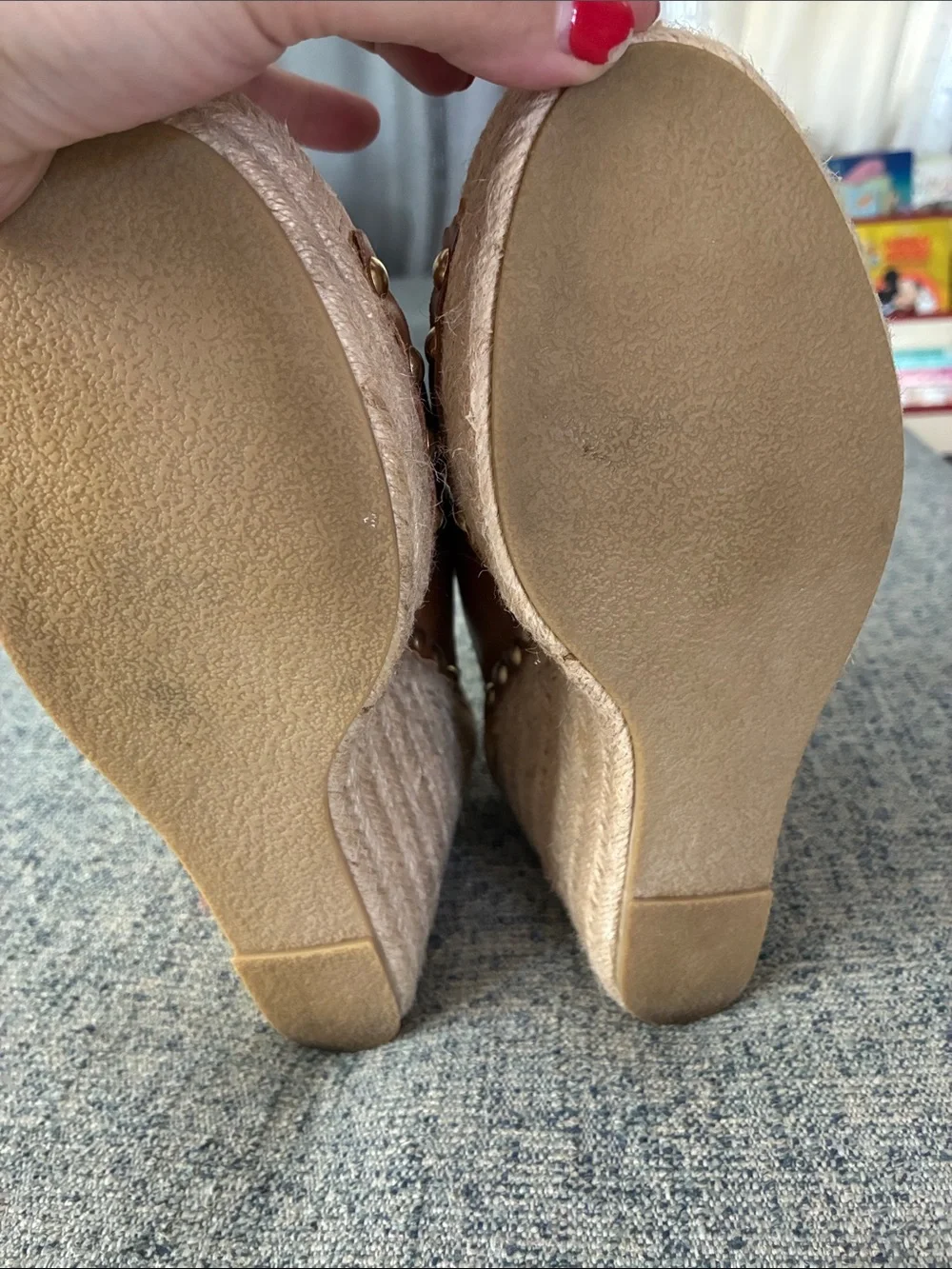 Steve Madden Brown Cross-Strap Espadrille Wedge Sandals